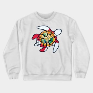 Sea Turtle Florida Flag Plastic Free Save The Sea Colorful Rainbow Turtles Crewneck Sweatshirt